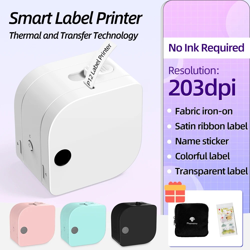 Sticker Label Template - P12 Mini-Etikettendrucker mit Klebeband, Bluetooth-Etikettendrucker, Handaufkleber,