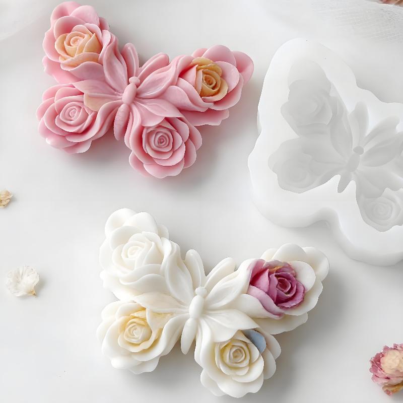 Candle Making Supplies Usa - DIY Rosen-Schmetterling Silikonform Handgemachte Aroma-Kerzen Gips