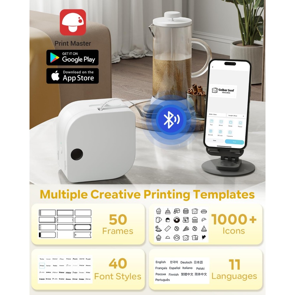 P12 Mini-Etikettendrucker mit  – Sticker Label Template Bewertung und Preis